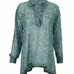 Cabi #3761 Chase Field of Flowers Sheer Blouse Size XS